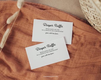 Diaper Raffle Ticket, Instant Download - Minimalist Baby Shower Game BBY023