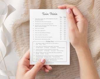 Twin Trivia, Instant Download - Minimalist Baby Shower Game BBY023