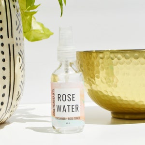 Rosewater Facial and Body Mist Rosewater Toner Facial Tonic Rose Water Cucumber Facial Toner Rejuvenating Facial and Body Mist image 3