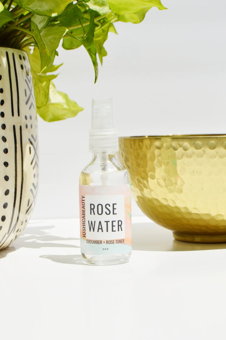 Rosewater Facial and Body Mist Rosewater Toner Facial Tonic Rose Water Cucumber Facial Toner Rejuvenating Facial and Body Mist image 3