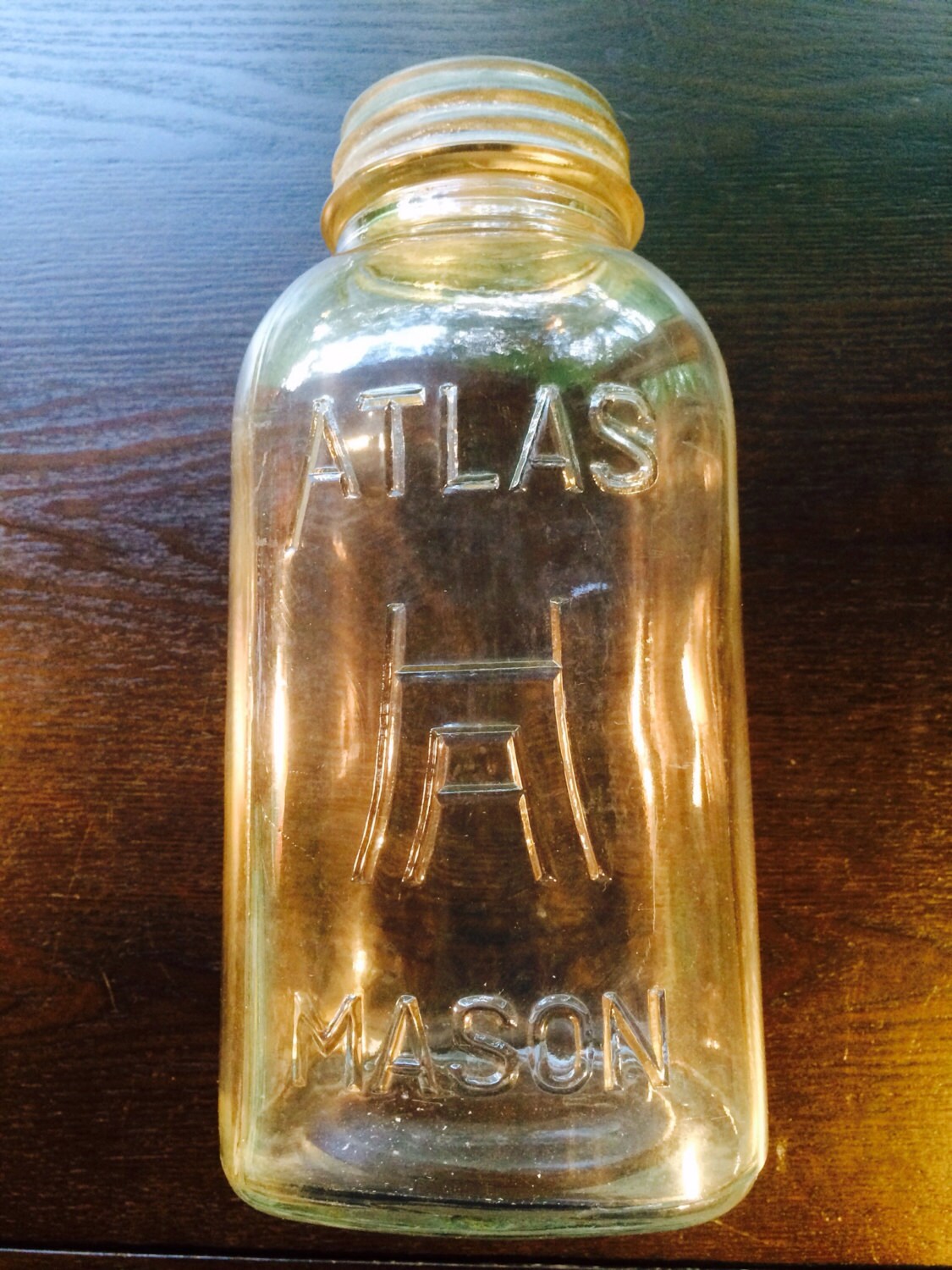 Atlas Mason 1930's Half Gallon Square Atlas H Over A Mason Etsy