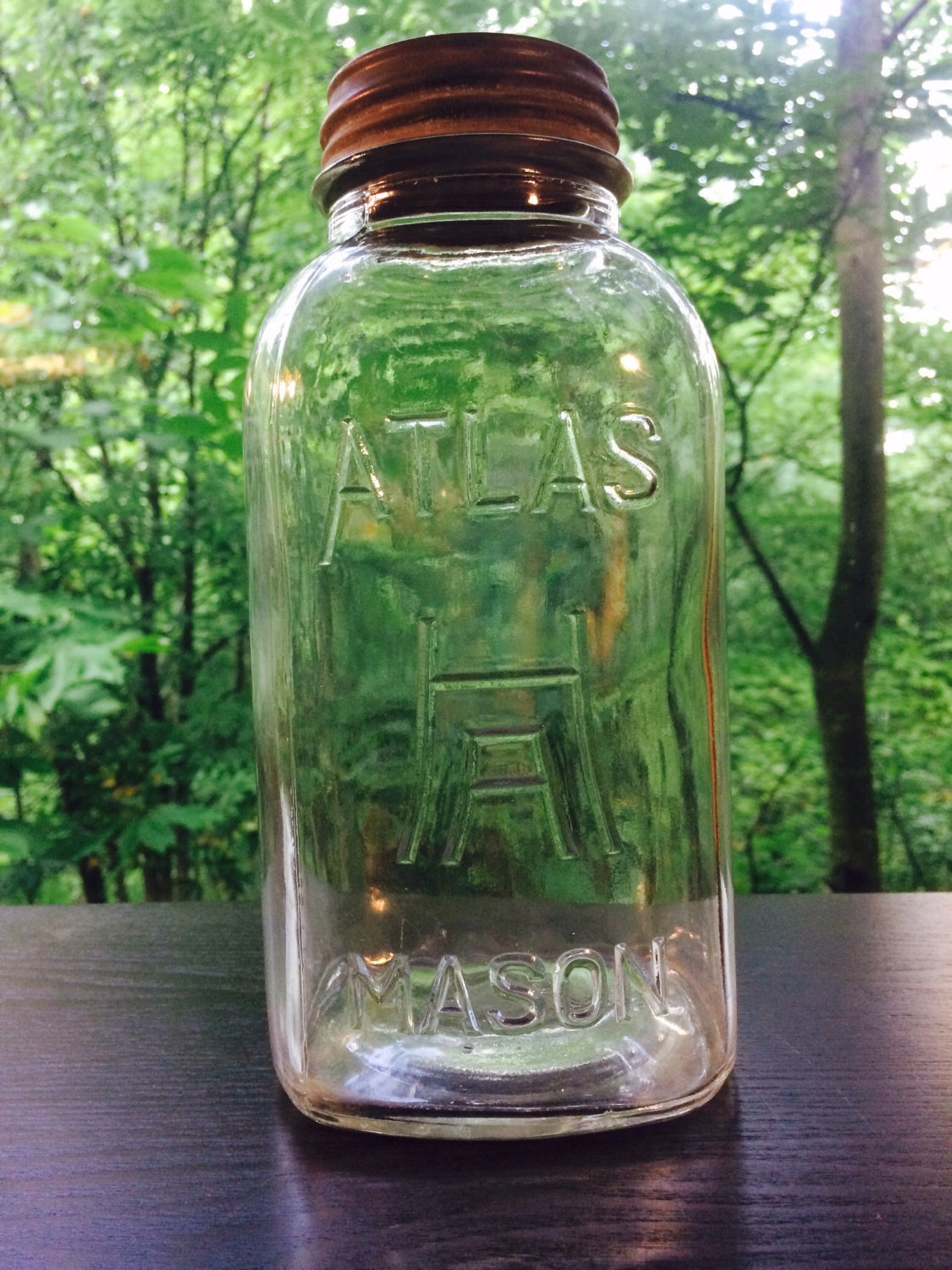 Atlas Mason 1930's Half Gallon Square Atlas H Over A Mason Etsy