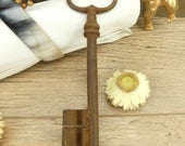 Large key - Rusty key - Rusted key - Old french key - Iron key - Skeleton key - Vintage - Country house - France - Shabby Chic decor