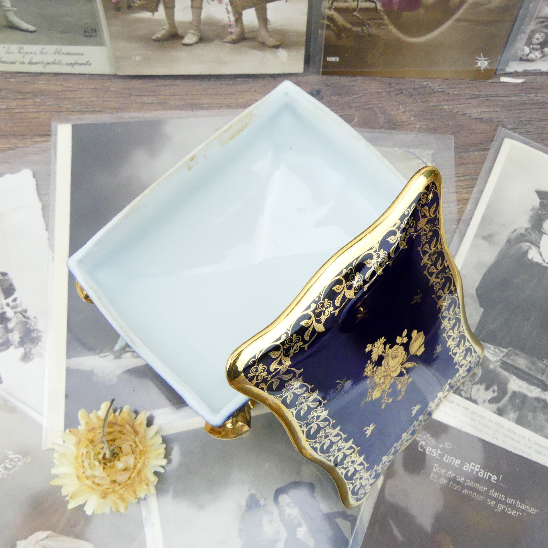 Limoges Pill box Porcelain Limoges Porcelain box French Pill box