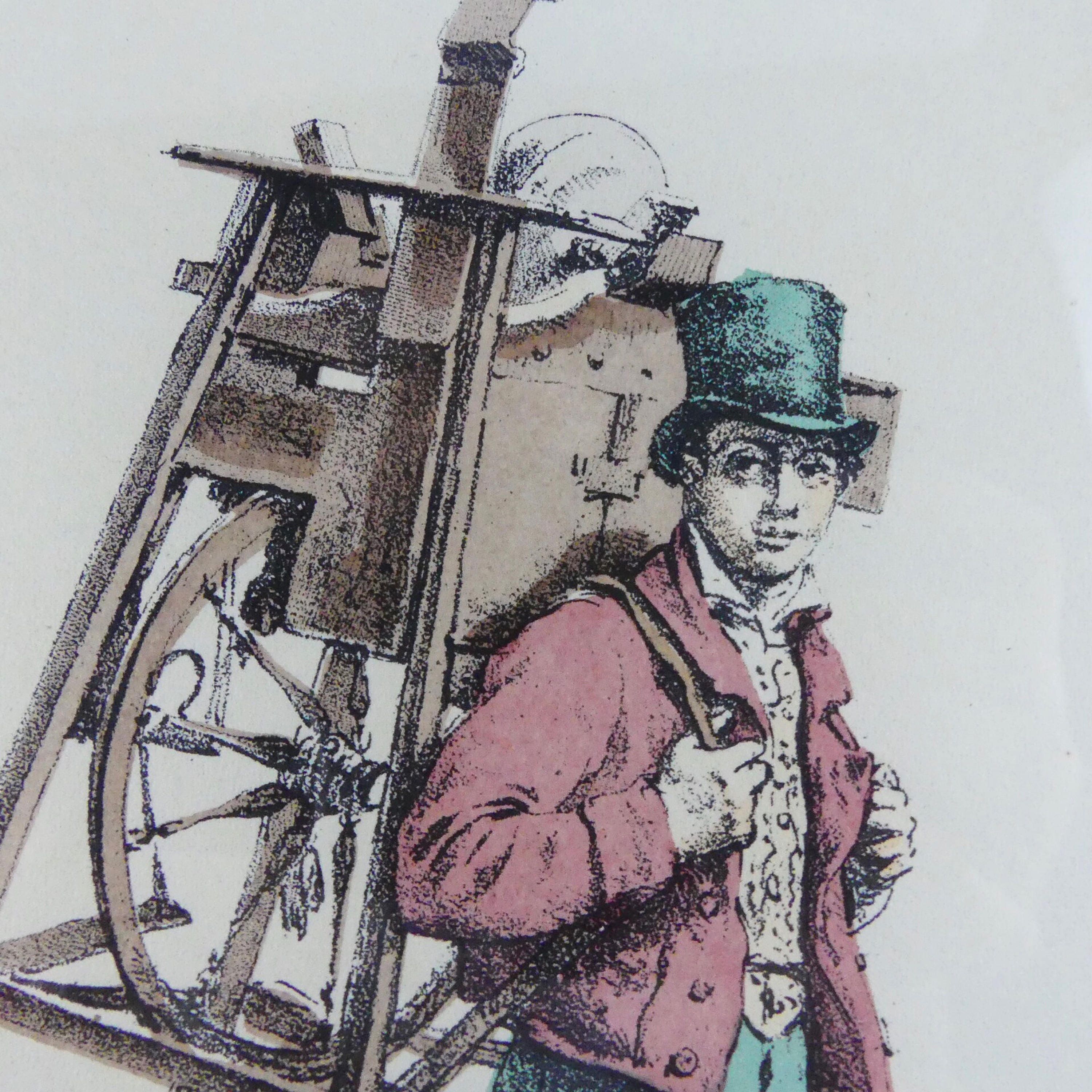 Wooden frame Engraving Métiers de Paris French engraving