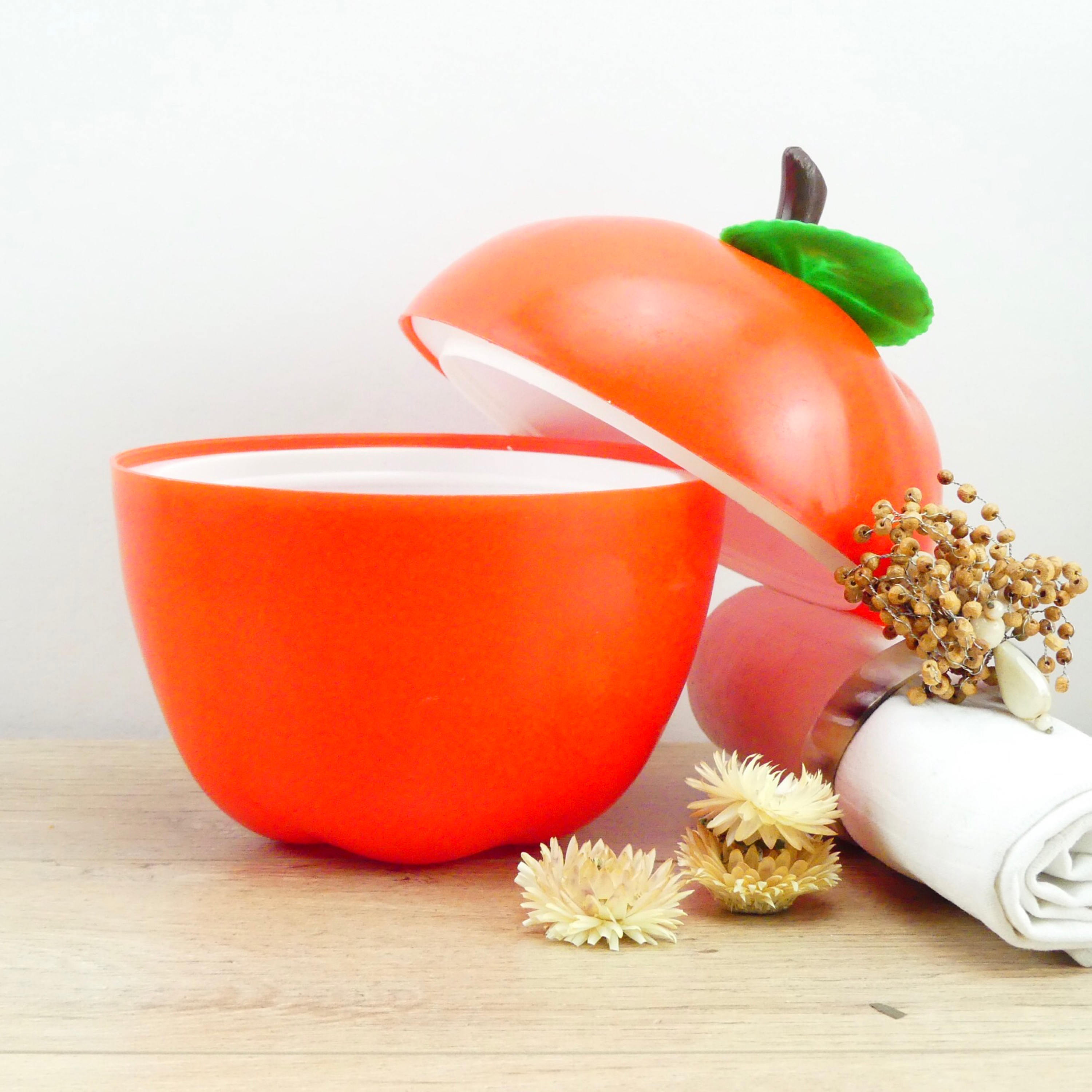 Bucket Red Apple shaped ice cube tray Apple 1970's 1970's ice