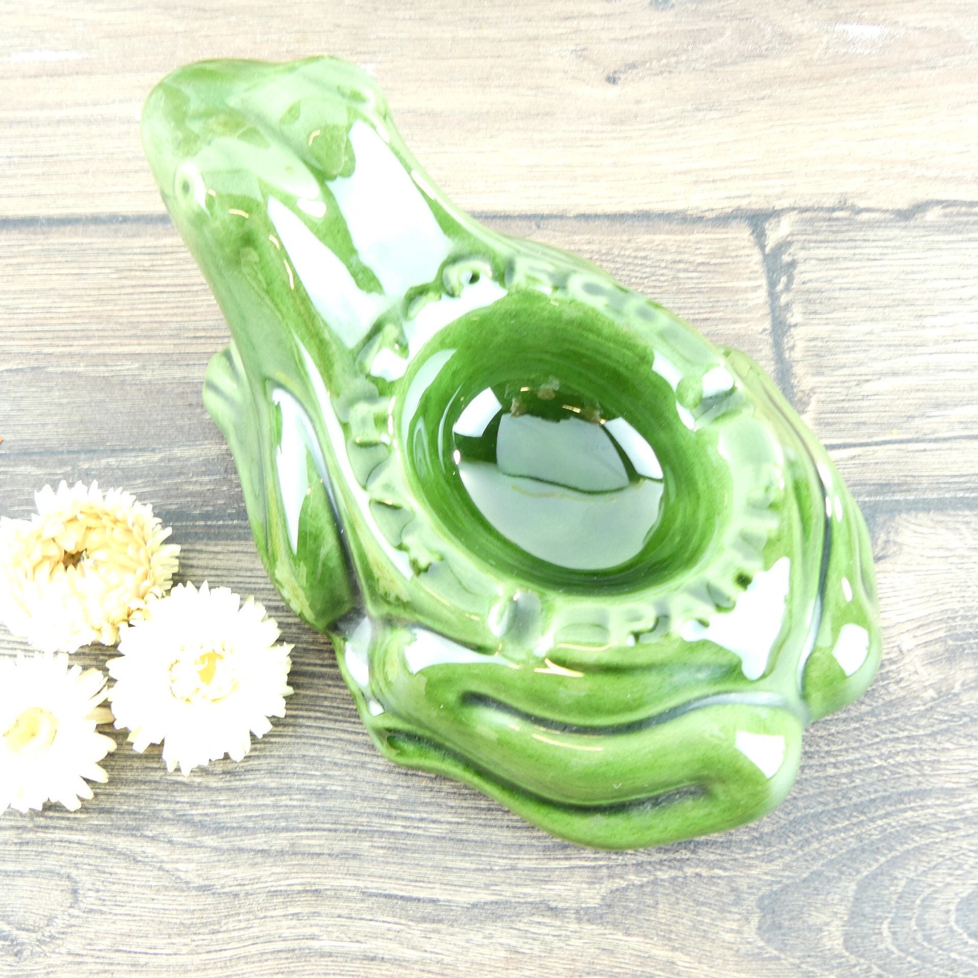Vintage ashtray Paris Art Deco Green Frog, Art deco vintage green