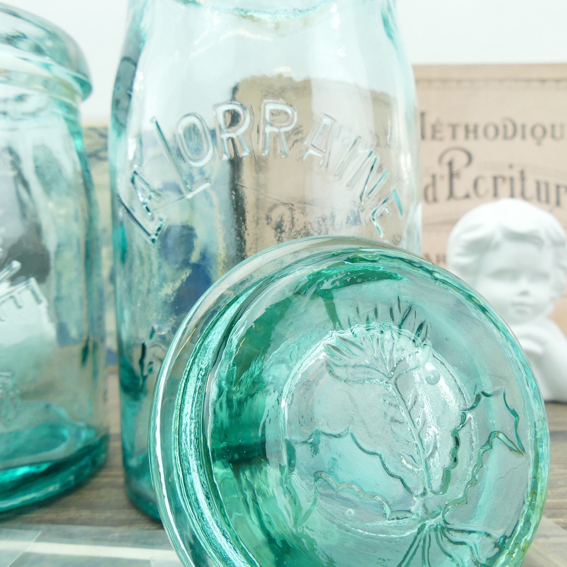 Old glass jars french jar La Lorraine old large jar jar glass