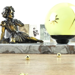 Old 1950 young girl table lamp, vintage bedside lamp, vintage French lamp 1950