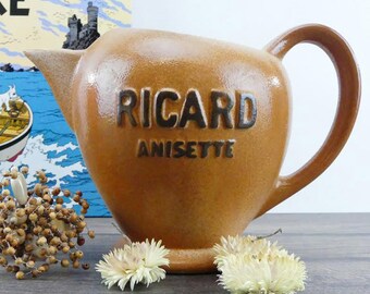 Grande Carafe Ricard Vintage - Ancienne carafe à eau - Bistrot - Bar - Carafe Pastis - Carafe Vintage - Anisette - Ricard - Bar parisien