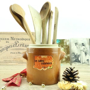 French terrine pot Le Gres farmer, old French terracotta pot, country kitchen pot, old kitchen pot, terrine pot