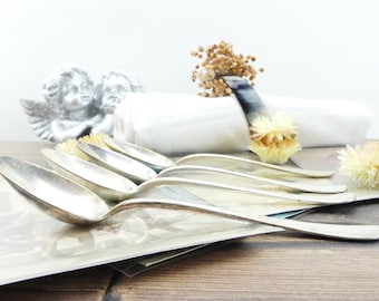 Vintage spoons - silver - spoons coffee spoons - French - old spoons - teaspoons dessert spoons