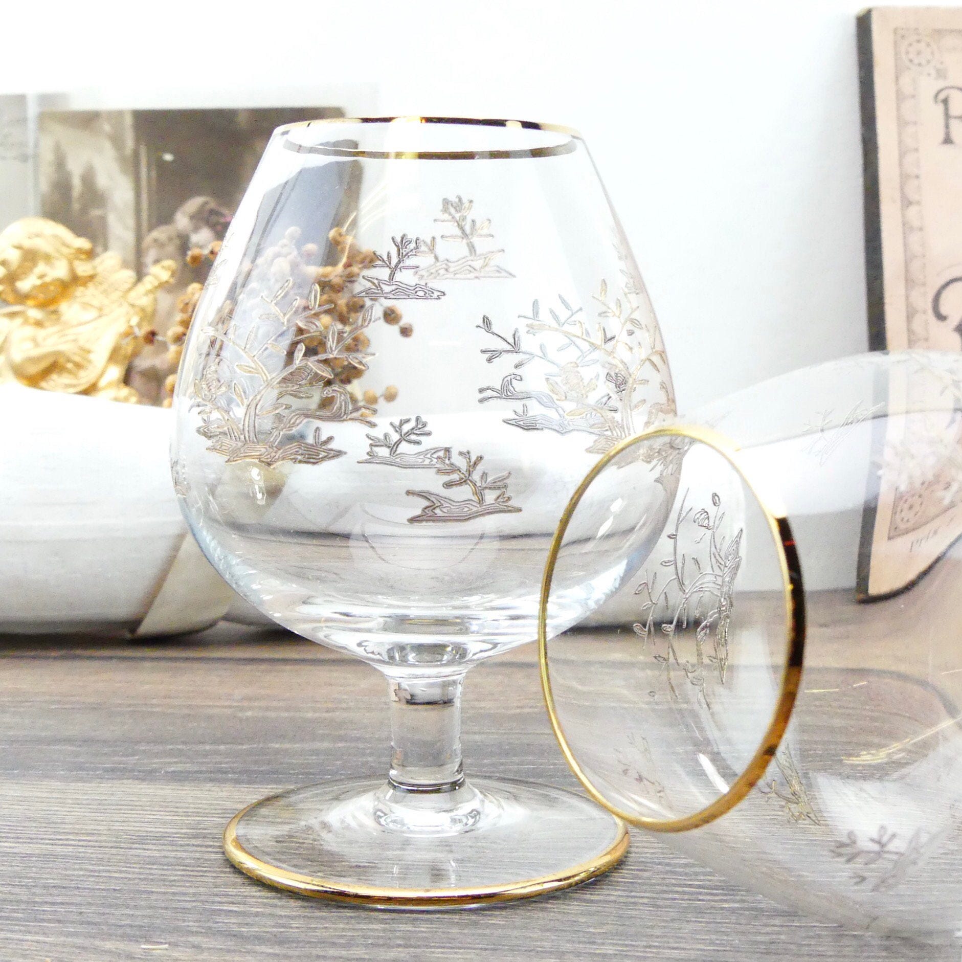 Crystal glasses Crystal cognac snifter Crystal gold Brandy