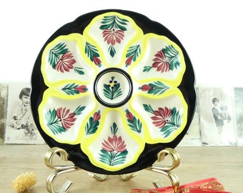Henriot Quimper oyster plate, antique oyster plate, shellfish plate
