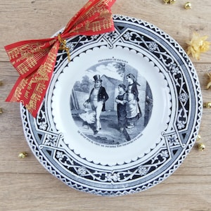 French plate late 19th century Creil et Montereau, old dessert plate
