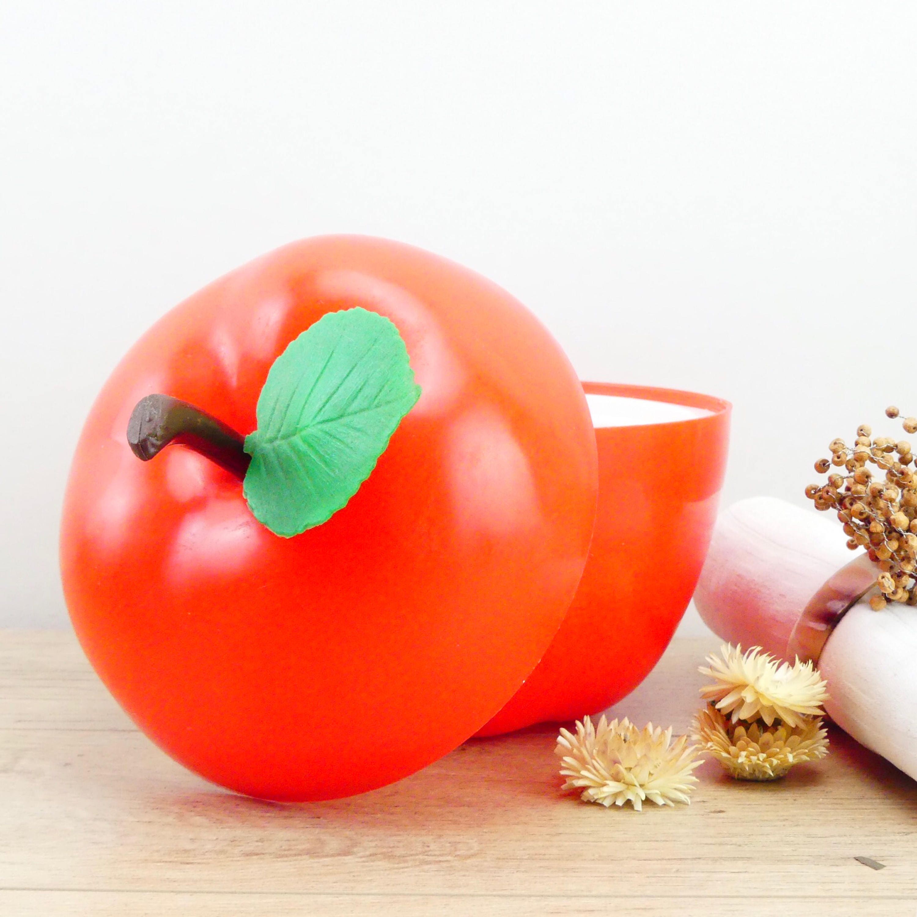Bucket Red Apple shaped ice cube tray Apple 1970's 1970's ice