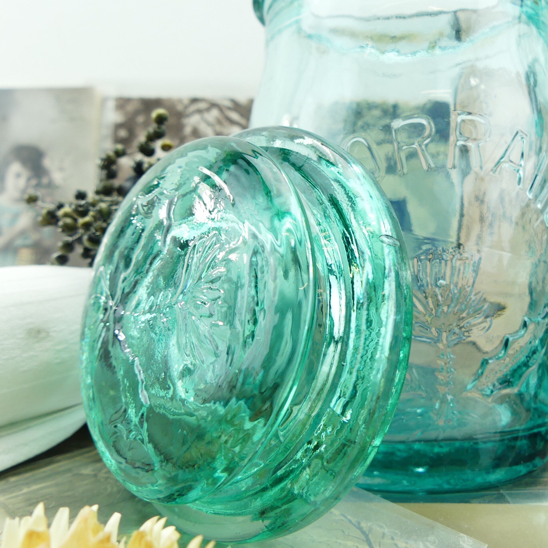 Old glass jars french jar La Lorraine old large jar jar glass