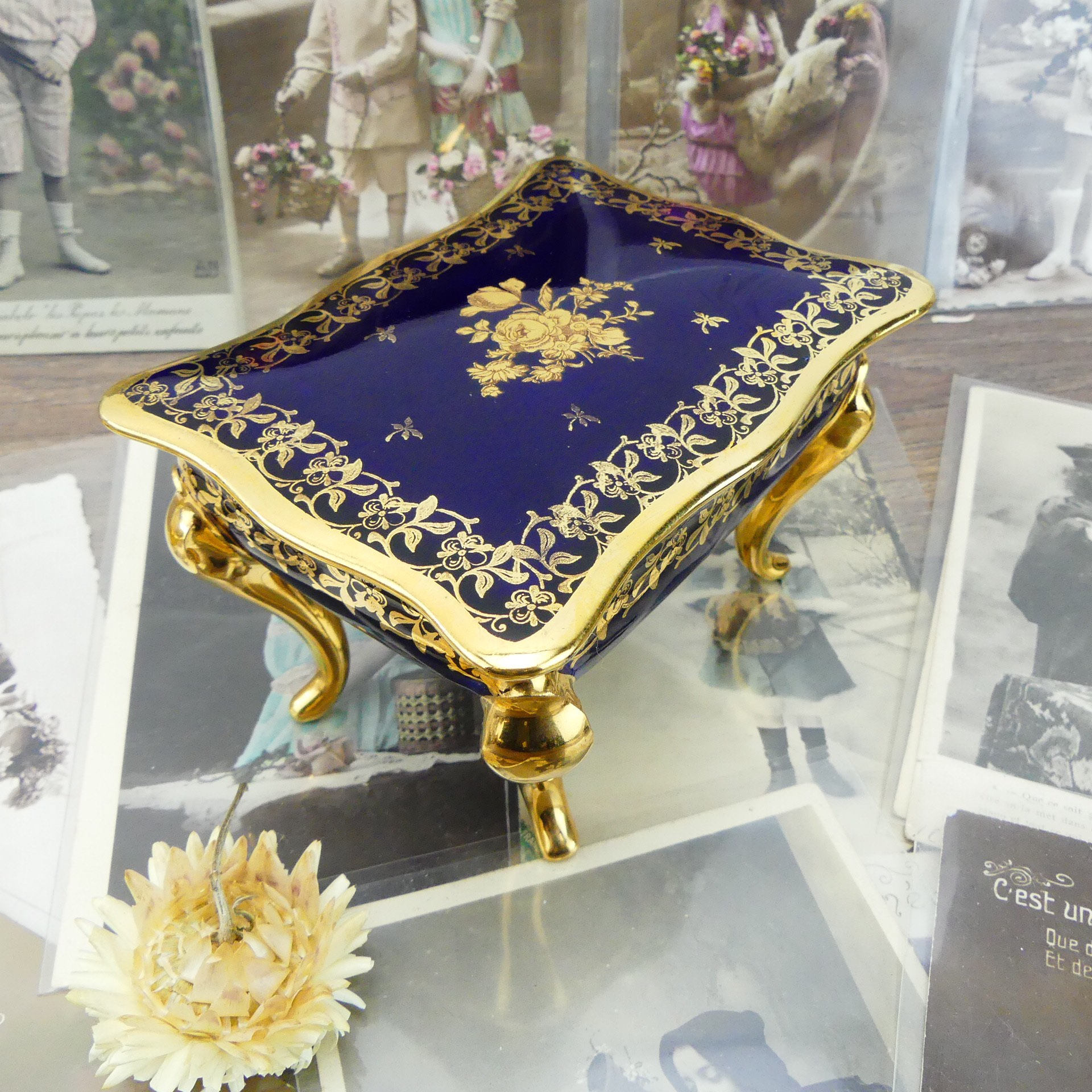 Limoges Pill box Porcelain Limoges Porcelain box French Pill box