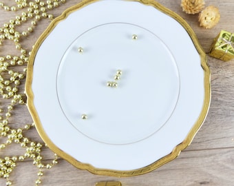 Assiettes Limoges de luxe, collection  luxueuse avec or véritable, assiette porcelaine et or jaune, or pur