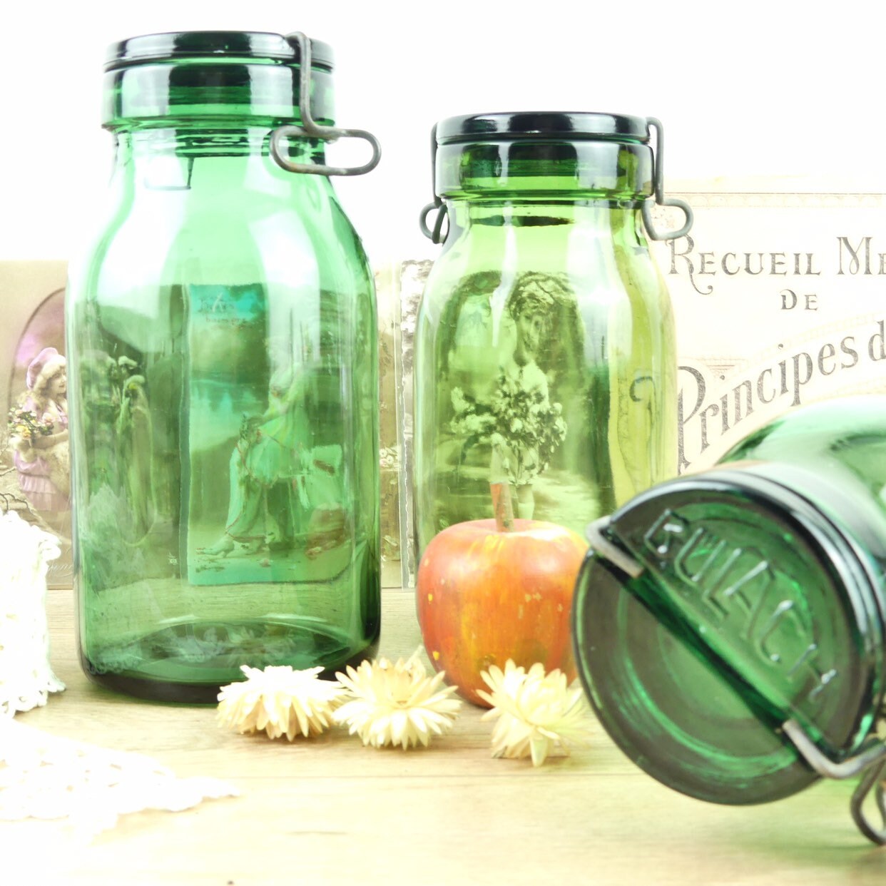 Old kitchen jars, glass kitchen pots, country kitchen jar