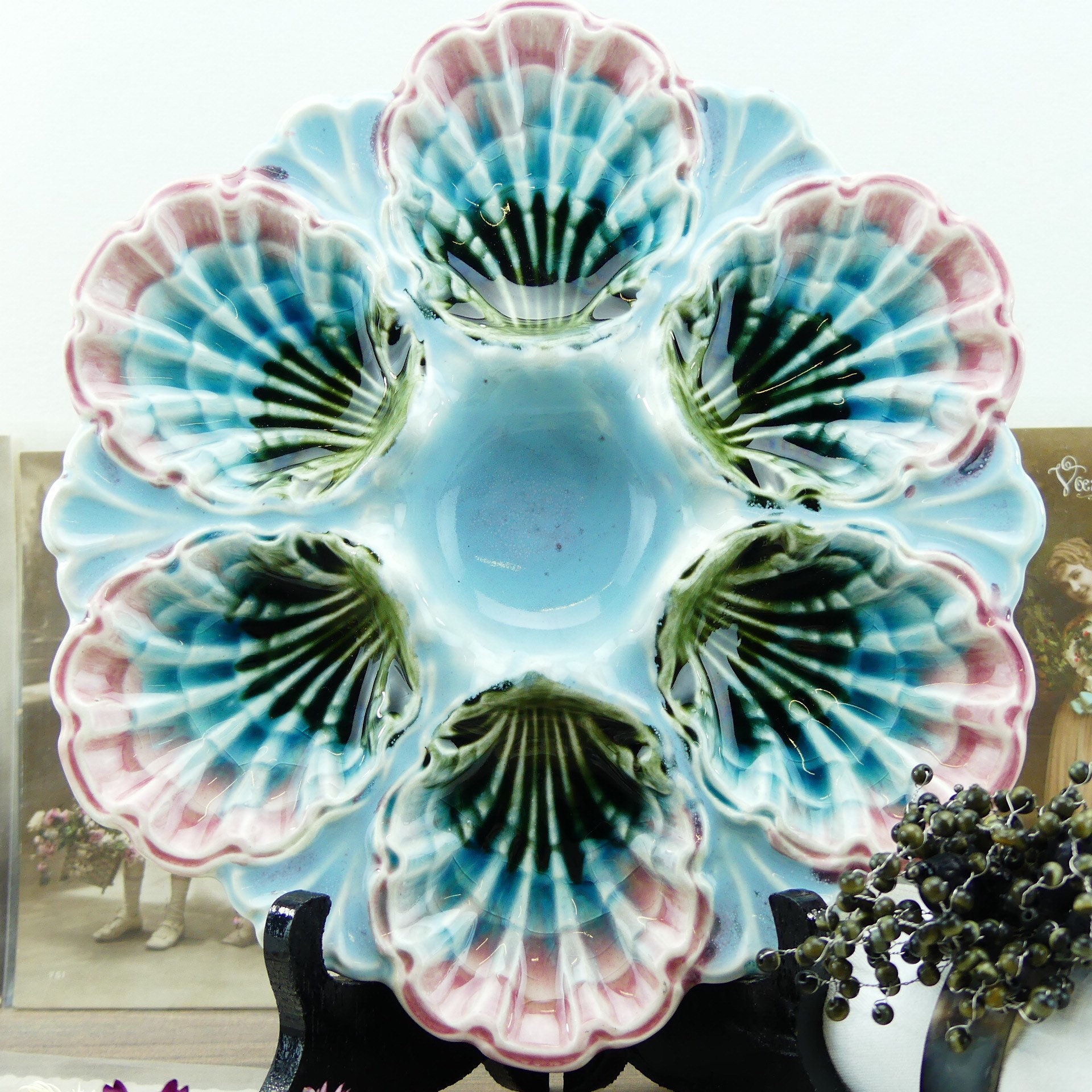 Oyster plate Plate 19th century Oysters Oyster Plate with