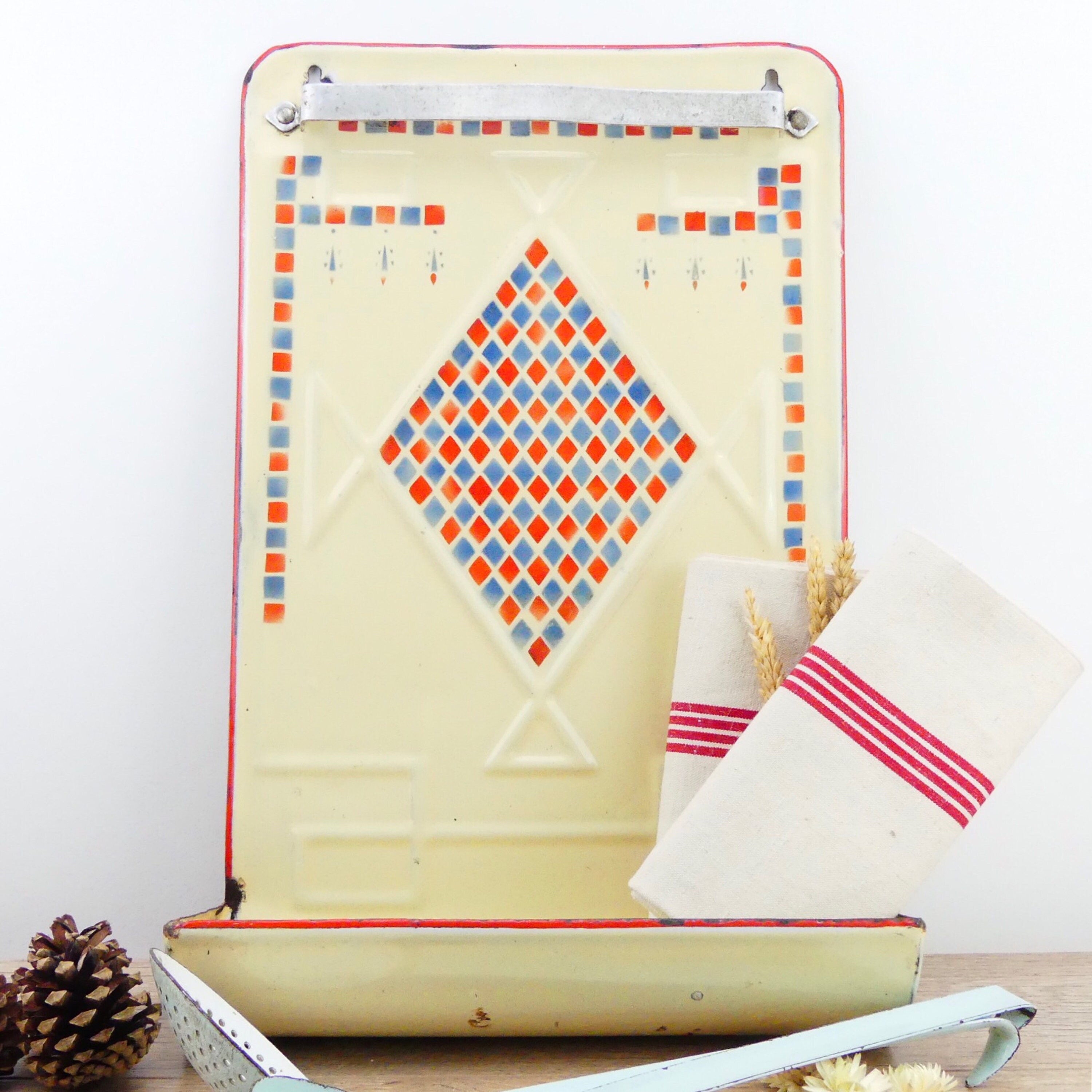 Enamel Spoon Rack Enamel Utensil Rack - French Enamel Hanging Spoon Rack - Kitchen ...