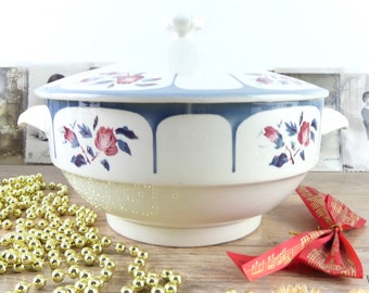 Soupière Digoin Ninette décor de fleurs, soupière vintage