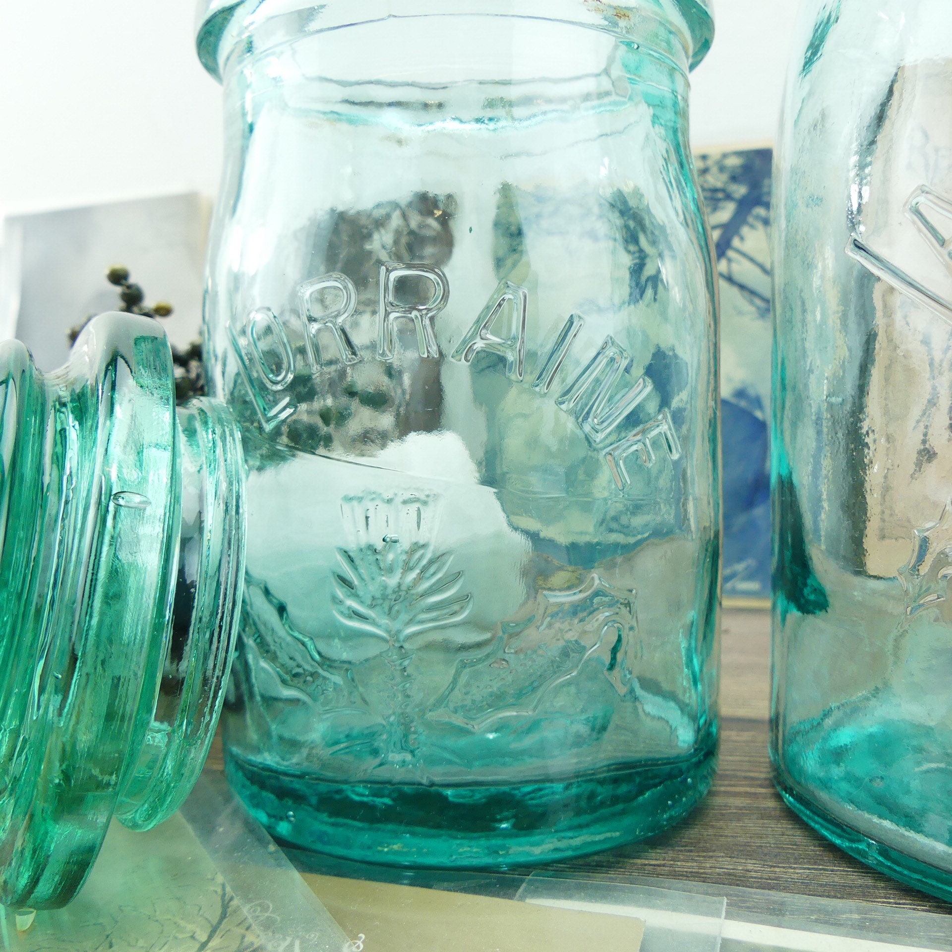 Old glass jars french jar La Lorraine old large jar jar glass