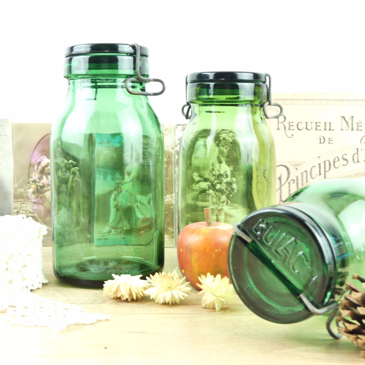 Old kitchen jars, glass kitchen pots, country kitchen jar