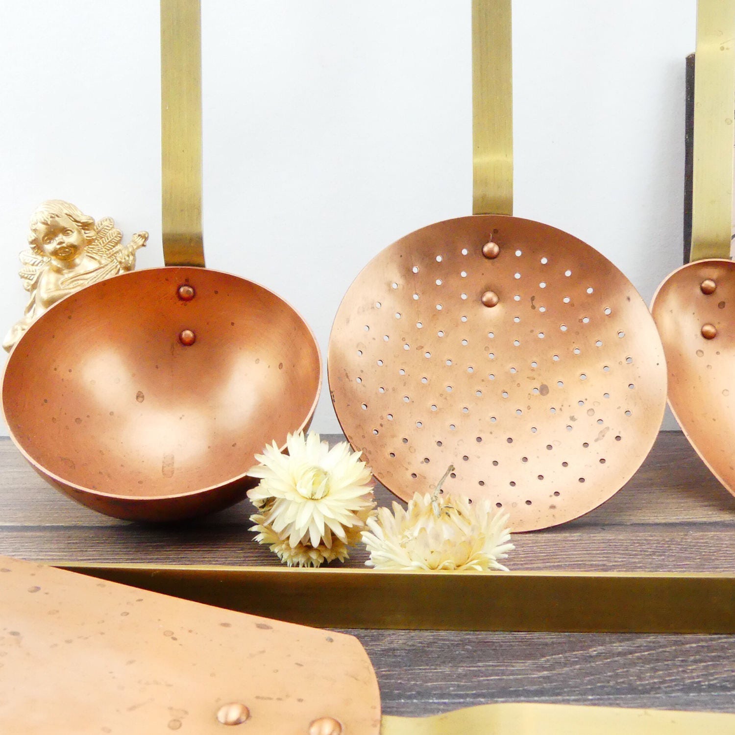 Kitchen ustensils Copper ladle Large copper spoon Copper and