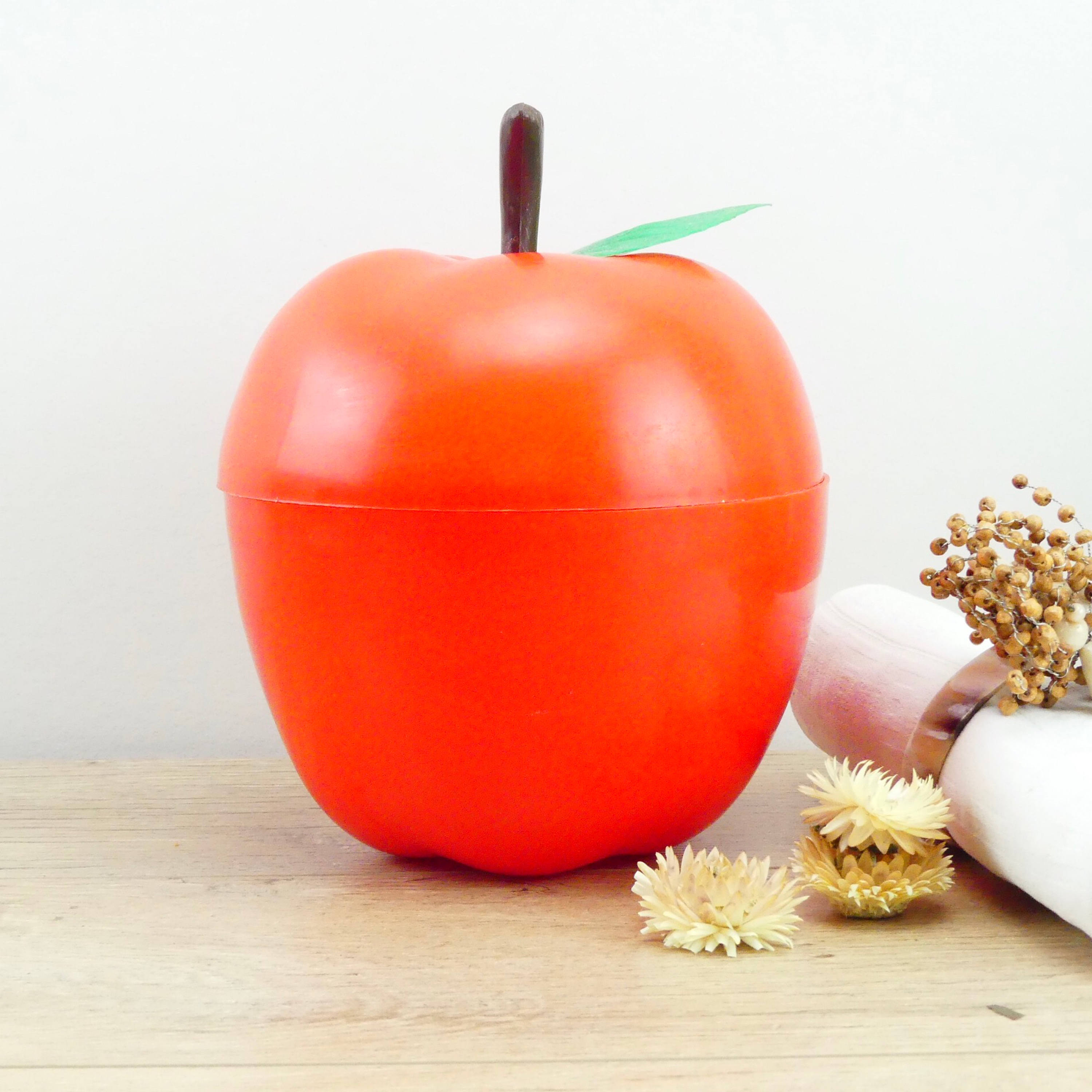 Bucket Red Apple shaped ice cube tray Apple 1970's 1970's ice