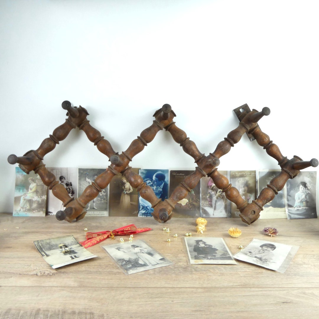 Old Wooden Accordion Coat Rack Late 19th Century Vintage Etsy
