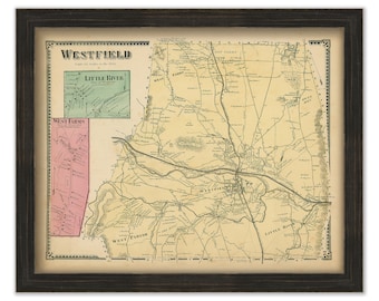 24x36 Vintage Reproduction Historic Map Springfield Massachusetts 1875
