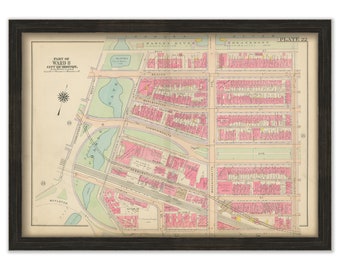 BOSTON, Massachusetts 1917 Map,  Plate 22, Back Bay, Charlesgate  -  Replica or Genuine ORIGINAL