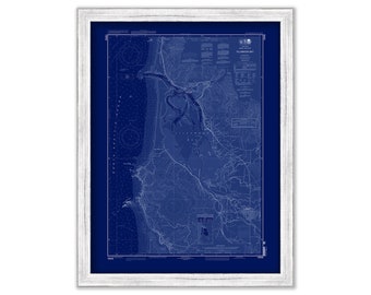 TILLAMOOK BAY, Oregon  -  2012 Nautical Chart Blueprint
