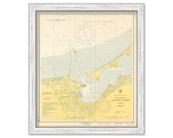 NANTUCKET HARBOR, Massachusetts 1953 Nautical Chart