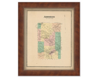 ADDISON, New York 1873 Map, Replica or Genuine ORIGINAL