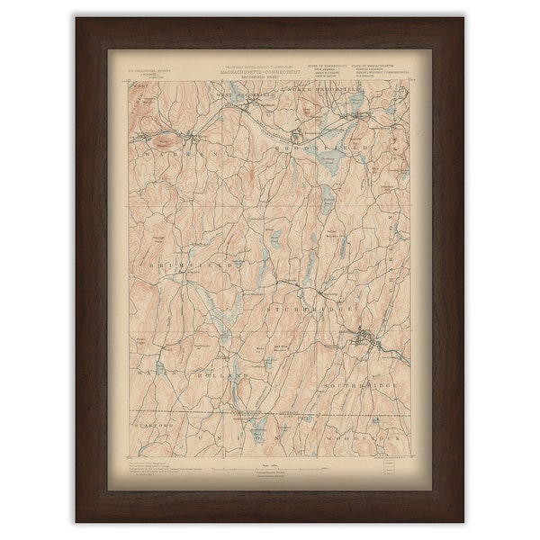 Brimfield Ma Map Art Etsy