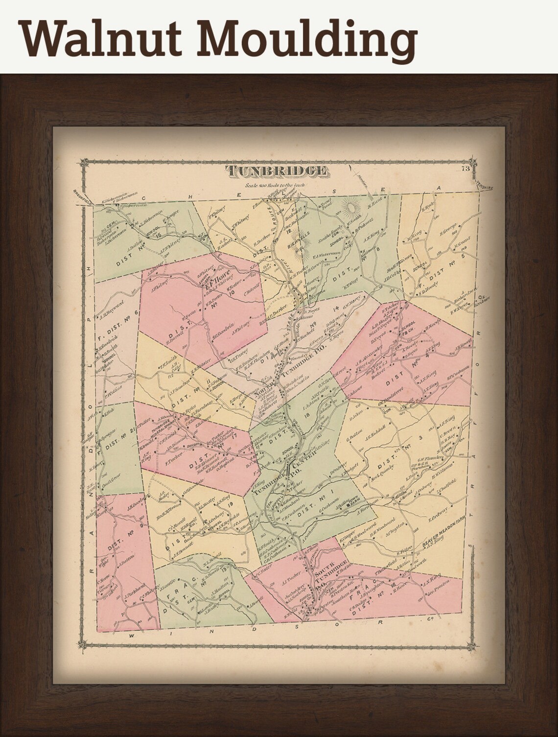 TUNBRIDGE Vermont 1877 Map Replica or Genuine ORIGINAL Etsy