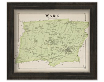 Town of WARE, Massachusetts 1873 Map