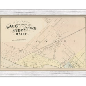 City of SACO and BIDDEFORD, Maine 1872 Map