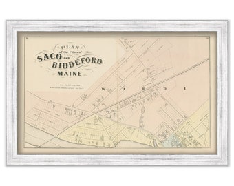 City of SACO and BIDDEFORD, Maine 1872 Map