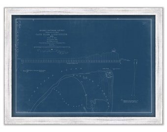 CAPE POGE LIGHTHOUSE, Martha's Vineyard, Massachusetts  -   1869 Site Plan Blueprint
