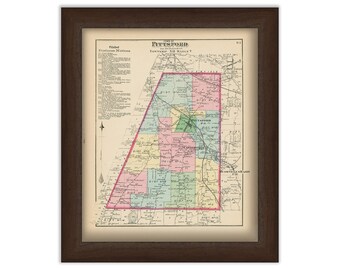 Town of PITTSFORD, New York 1872 Map