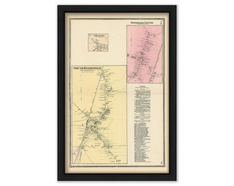 Village of DEERFIELD, Massachusetts 1871 Map - Replica or Genuine ORIGINAL