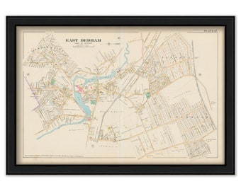 Village of EAST DEDHAM, Massachusetts 1888 Map
