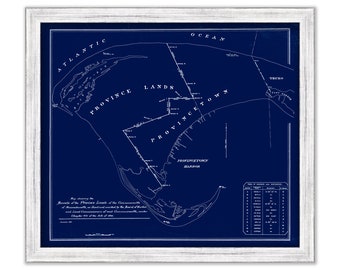 PROVINCETOWN, Bounds of the Province Lands, Massachusetts - Blueprint - Published in 1893