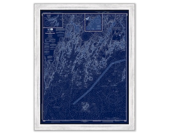 MUSCONGUS BAY and MONHEGAN Island, Maine 2019 Nautical Chart Blueprint