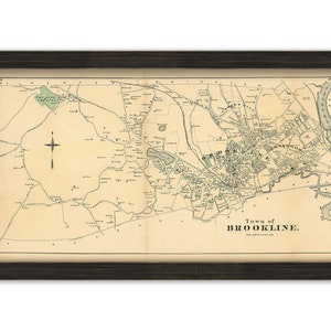 BROOKLINE, Massachusetts 1876 Map - Replica or GENUINE ORIGINAL