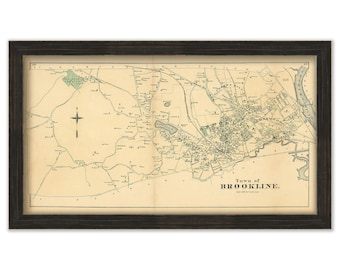 BROOKLINE, Massachusetts 1876 Map - Replica or GENUINE ORIGINAL